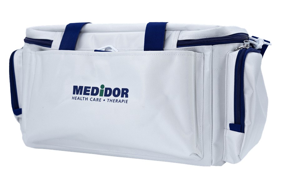 MEDIDOR Sportmed Tasche weiss — Betreuertasche mit Kletttrennwänden